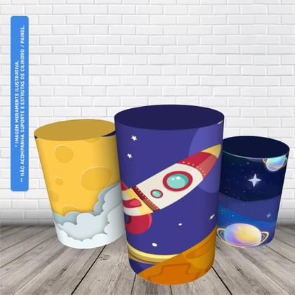 Imagem de Trio Capas De Cilindro Veste Fácil C/ Elástico Astronauta