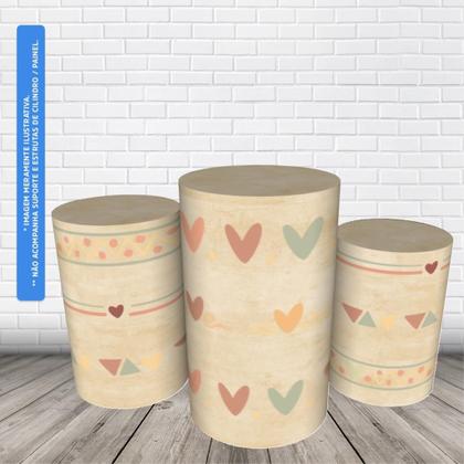 Imagem de Trio Capas De Cilindro Veste Fácil C/ Elástico Boho