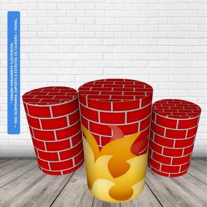 Imagem de Trio Capas De Cilindro Veste Fácil C/ Elástico Bombeiro