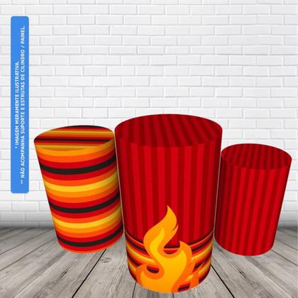 Imagem de Trio Capas De Cilindro Veste Fácil C/ Elástico Bombeiro