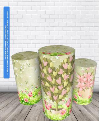 Imagem de Trio Capas De Cilindro Veste Fácil C/ Elástico Jardim