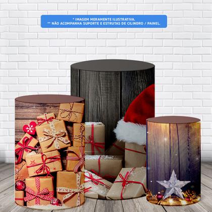 Imagem de Trio Capas De Cilindro Veste Facil C Elastico Natal