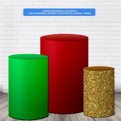 Imagem de Trio Capas De Cilindro Veste Facil C Elastico Natal