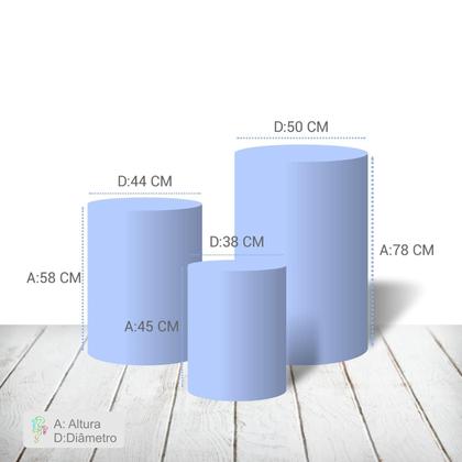 Imagem de Trio Capas Para Cilindro Versátil Coroa Realeza Menino Azul Capitone 1 C/ Elástico