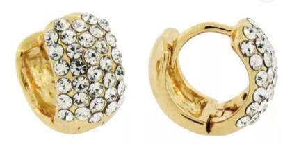 Imagem de Trio de Argolas Com Strass Banhadas a Ouro 18k - Antialérgicas
