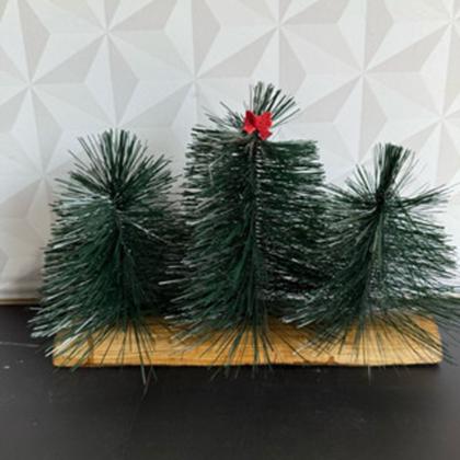 Imagem de Trio de árvore de natal pinheiro com 3 peças e base de gesso para decoração verde ou nevado