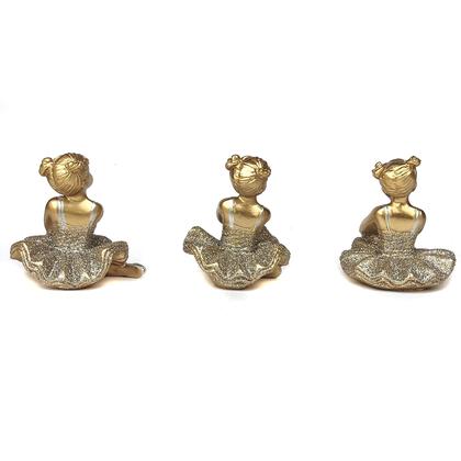 Imagem de Trio de bailarinas Decorativo Enfeite em Resina kit com 3 balé dança decoração casa