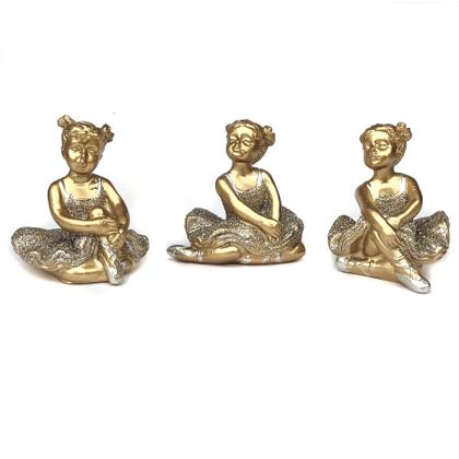 Imagem de Trio de bailarinas Decorativo Enfeite em Resina kit com 3 balé dança decoração casa