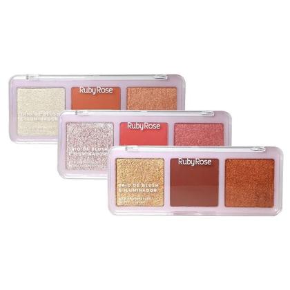 Imagem de Trio de blush e iluminador - ruby rose