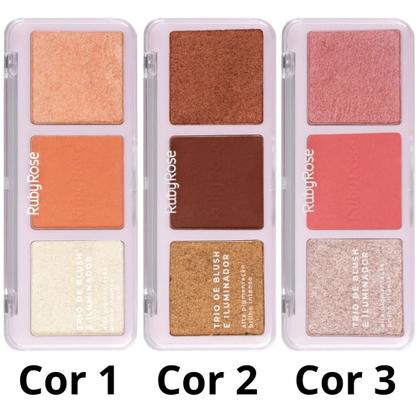 Imagem de Trio de blush e iluminador - ruby rose