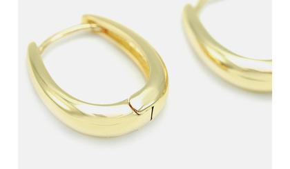 Imagem de Trio De Brincos Argolas Lisas Femininas Banho De Ouro 18k
