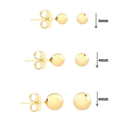 Imagem de Trio de brincos Bolinha antialérgico Banhada Dourado 3 pares