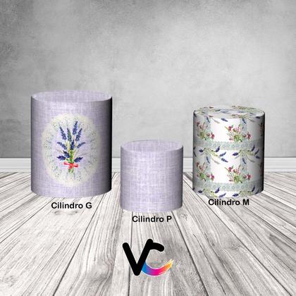 Imagem de Trio De Capa Cilindro - Babado Flor Lavanda 004