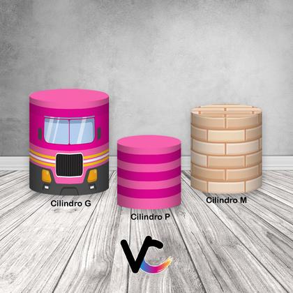 Imagem de Trio De Capa Cilindro - Bombeira Cute Rosa 012