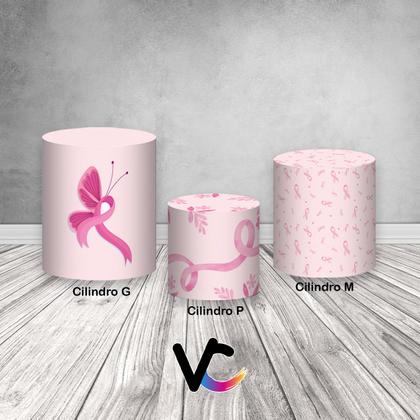 Imagem de Trio De Capa Cilindro - Borboleta Outubro Rosa 001