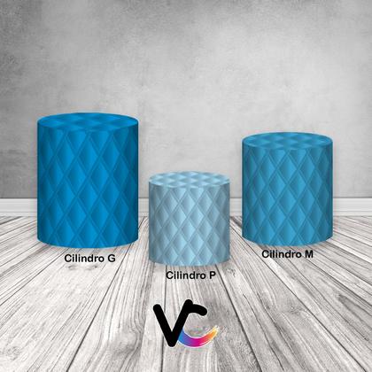 Imagem de Trio De Capa Cilindro - Capitonê Realeza Azul 008