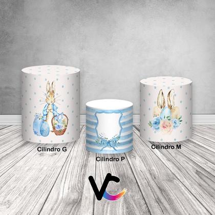 Imagem de Trio De Capa Cilindro - Coelhinhos da Páscoa Azul Poás 012
