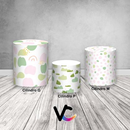 Imagem de Trio De Capa Cilindro, Folhas Tons Claros 063