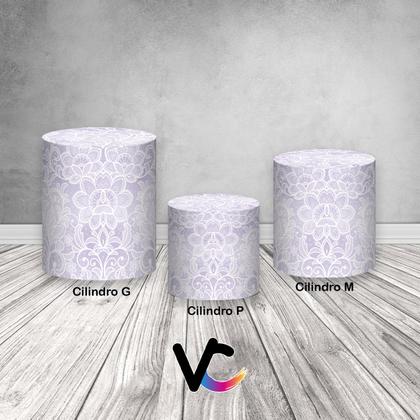 Imagem de Trio De Capa Cilindro - Lilás Com Efeito Renda 010