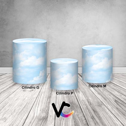 Imagem de Trio De Capa Cilindro, Nuvens Do Céu Azul 008