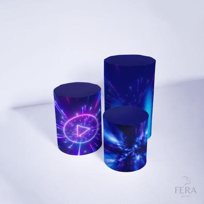 Imagem de Trio de Capa Cilindro para Festa Infantil Veste Fácil C/elástico Game