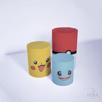 Imagem de Trio de Capa Cilindro para Festa Infantil Veste Fácil C/elástico Pokemon