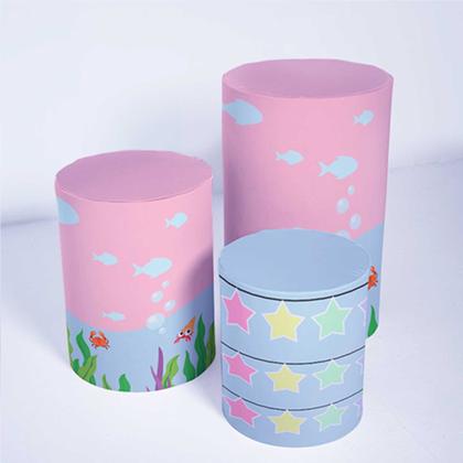 Imagem de Trio de Capa Cilindro para Festa Veste Fácil C/elástico Baby Shark - Fera Print