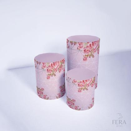 Imagem de Trio de Capa Cilindro para Festa Veste Fácil C/elástico Flores