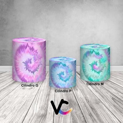 Imagem de Trio De Capa Cilindro - Tie Dye Lilás E Azul 002