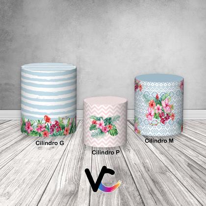 Imagem de Trio De Capa Cilindro - Tropical Aloha Listrado 011