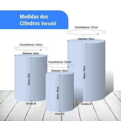 Imagem de Trio de Capas Cilíndricas + Painel Redondo Sublimado c/ Elástico Pequeno Príncipe e Raposa Céu Estrelado