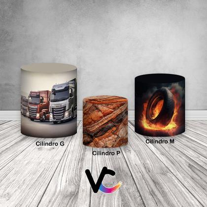 Imagem de Trio de Capas de Cilindro -  Caminhão Iluminado Na Estrada 001