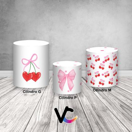 Imagem de Trio de Capas de Cilindro - Cereja Coração e Laço 068
