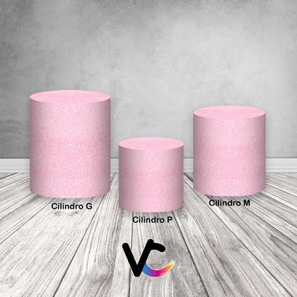 Imagem de Trio de Capas de Cilindro - Efeito Glitter Rosa Pastel Suave 103
