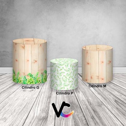 Imagem de Trio de Capas de Cilindro - Folhagens Safari Aquarela 026