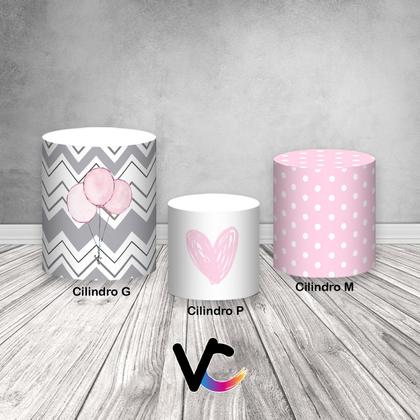 Imagem de Trio de Capas de Cilindro - Listras Aquarela Rosa 055