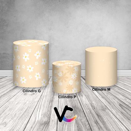 Imagem de Trio de Capas de Cilindro - Margarida e Poás Bege Suave 049