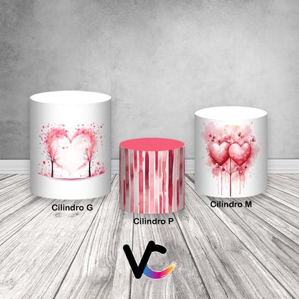 Imagem de Trio de Capas de Cilindro - Namorados Chuva de Coração 067