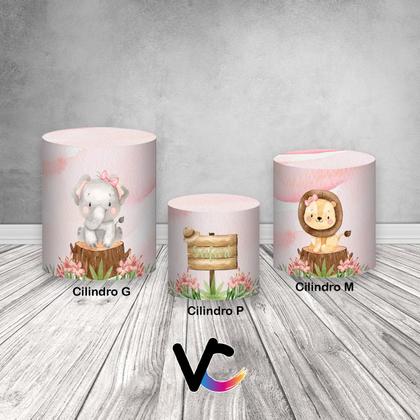 Imagem de Trio de Capas de Cilindro - Safari Aquarela Elefantinho Cute 045