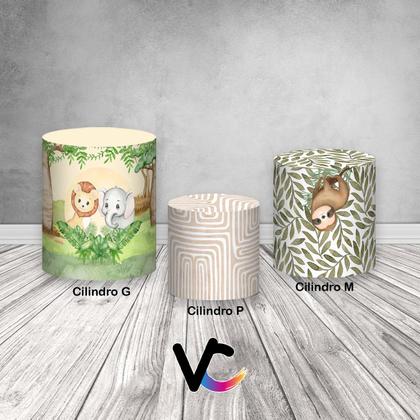 Imagem de Trio de Capas de Cilindro - Safari Bege com Verde 046