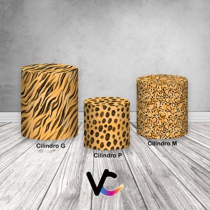 Imagem de Trio de Capas de Cilindro - Safari Estampa de Animal Onça 019