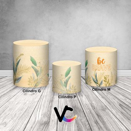 Imagem de Trio de Capas de Cilindro - Safari Leãozinho Folhagens Elegante 022