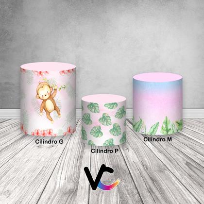 Imagem de Trio de Capas de Cilindro - Safari Macaquinho Cute Rosa 005