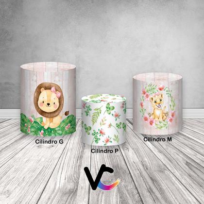 Imagem de Trio de Capas de Cilindro -  Safari Rosa Aquarela Poás 025