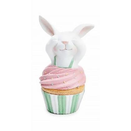 Imagem de Trio de Coelhos Sábios Decorativo Páscoa Cupcake Cego Surdo e Mudo em Poliresina 14cm 1065111 - Cromus