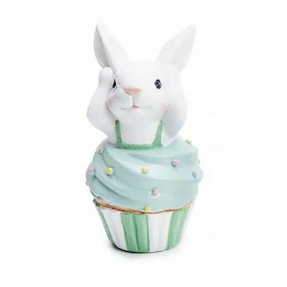Imagem de Trio de Coelhos Sábios Decorativo Páscoa Cupcake Cego Surdo e Mudo em Poliresina 14cm 1065111 - Cromus