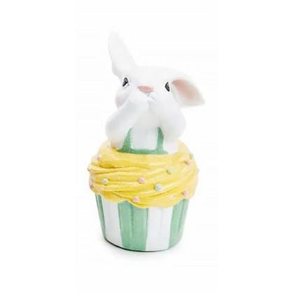 Imagem de Trio de Coelhos Sábios Decorativo Páscoa Cupcake Cego Surdo e Mudo em Poliresina 14cm 1065111 - Cromus