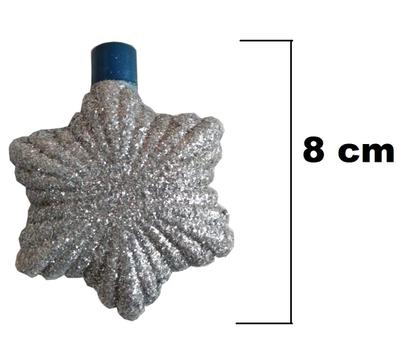 Imagem de Trio de Enfeites de Árvore de Natal Prateados Decorativos Lindos