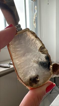 Imagem de Trio de Facas de Queijo com cabo de Pedra banhada a Ouro