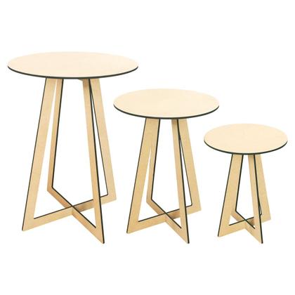 Imagem de Trio de Mesa Cone Decoração de Festa MDF Desmontável - P M G